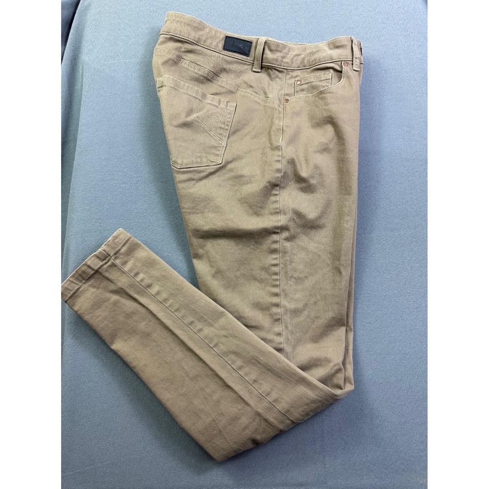 Jones New York Lexington Skinny Pants Tan Khaki‎ Mid Rise Stretch Women's US 10